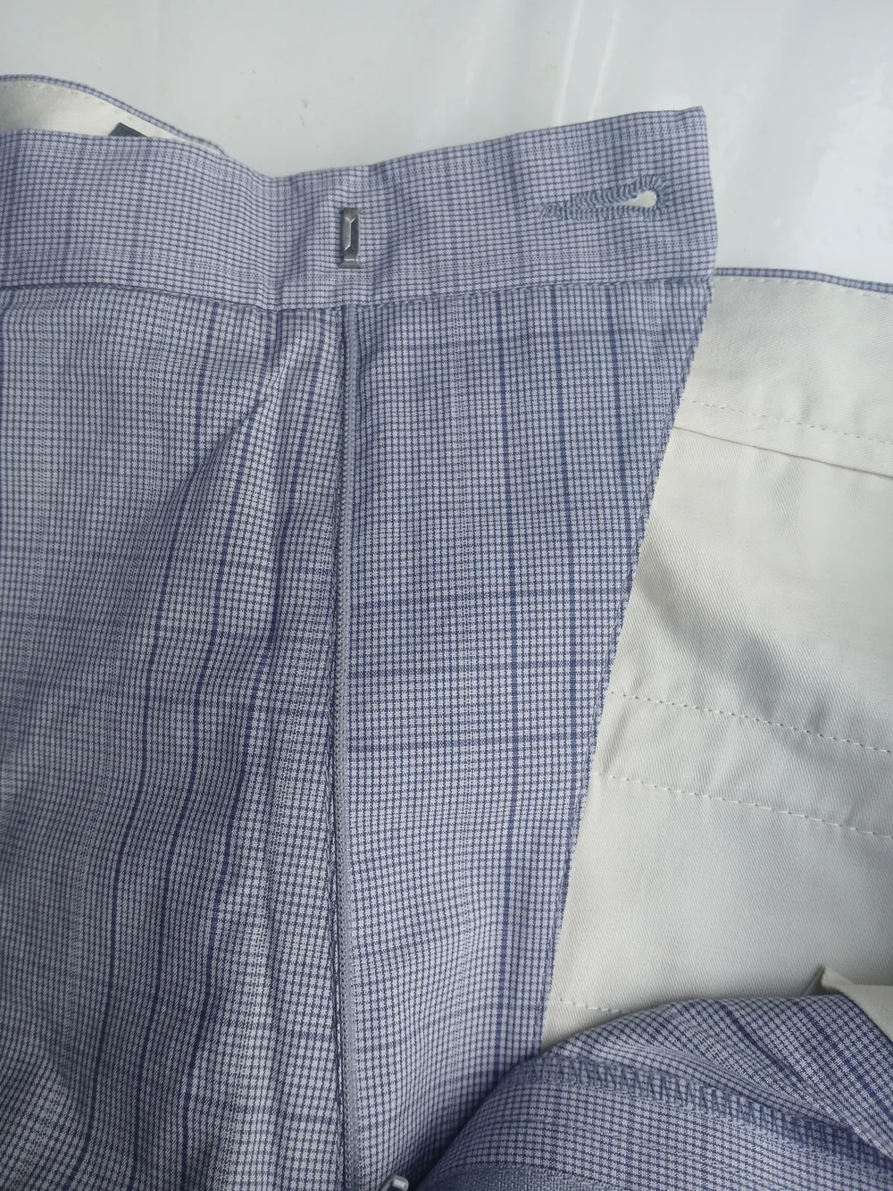Banana Republic Light Blue Plaid Chinos